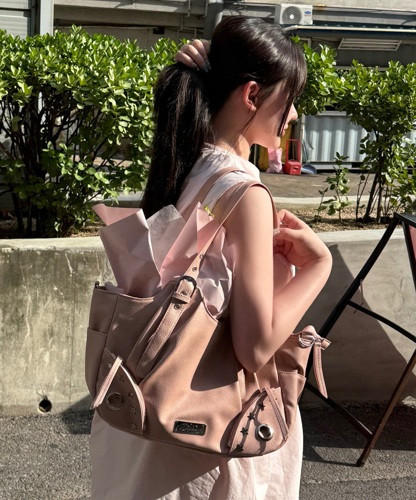 ※WEB限定 / スタースタッズ＆ハトメハンドバッグ / sqnz star eyelet bag ピンク