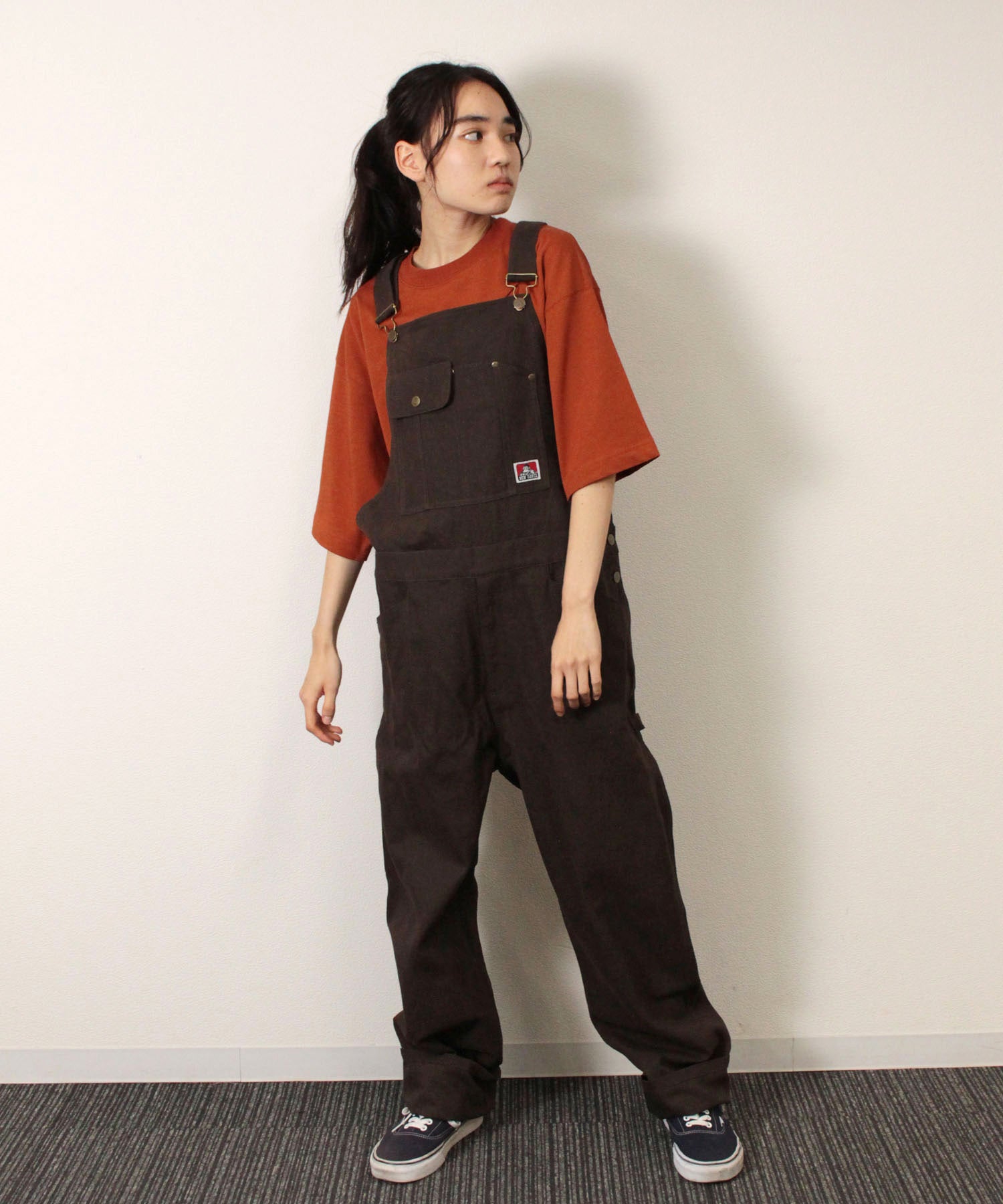 COTTON OVERALL コットンオーバーオール ダークブラウン