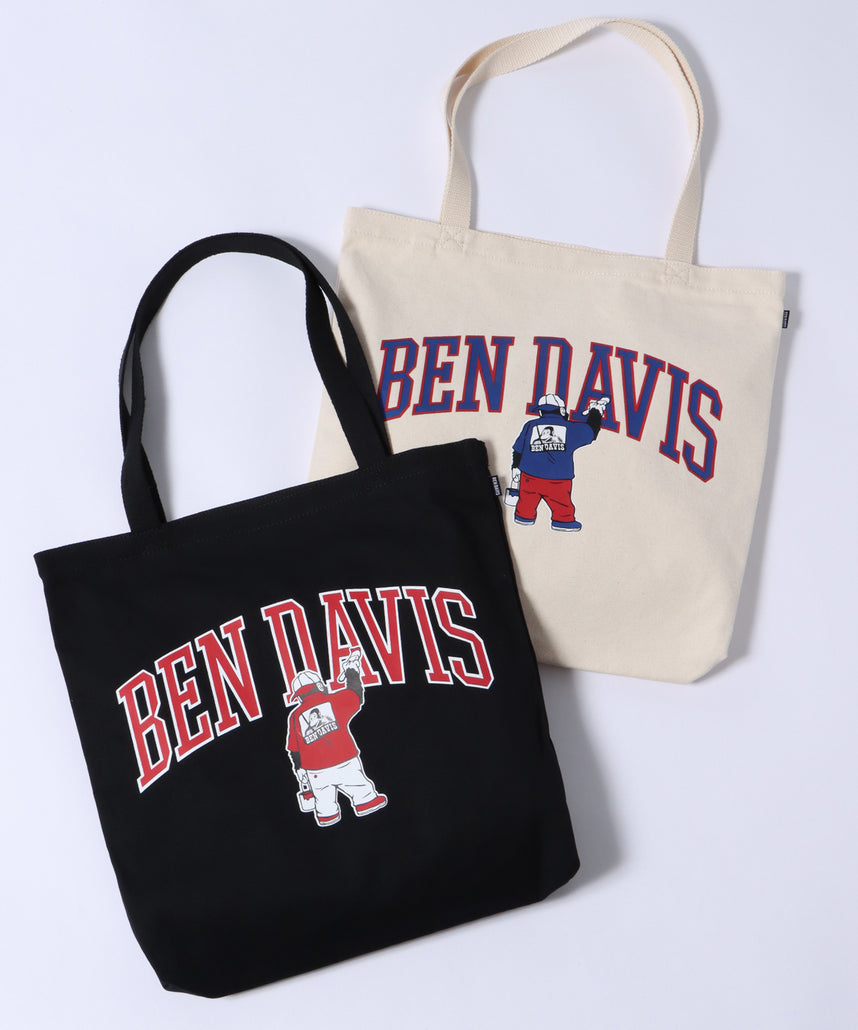 【BEN DAVIS(ベンデイビス)】COLLEGE PRINT TOTE BAG / カレッジプリント トートバッグ 【再入荷】