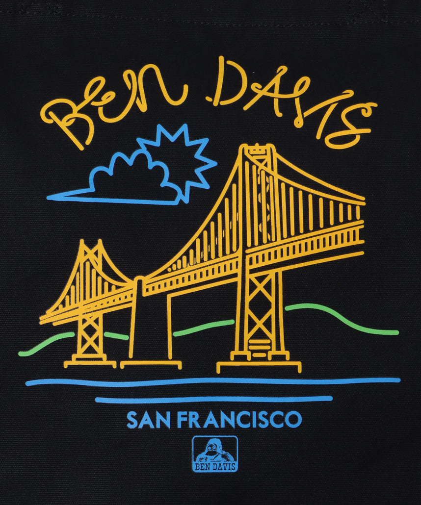 【BEN DAVIS(ベンデイビス)】BRIDGE PRINT TOTE BAG / ブリッジプリント トートバッグ 【再入荷】