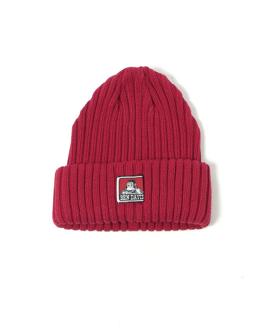 【BEN DAVIS(ベン デイビス)】コットン ニット キャップ レッド