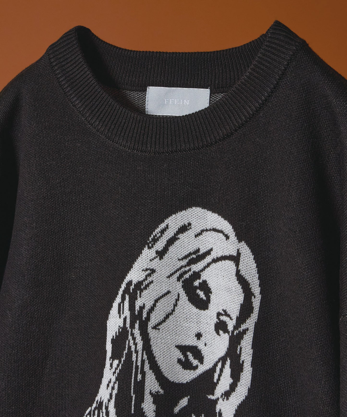 GIRL JQD C/N SPRING SWEATER / 女性 柄 ジャガード ニット　ブラック