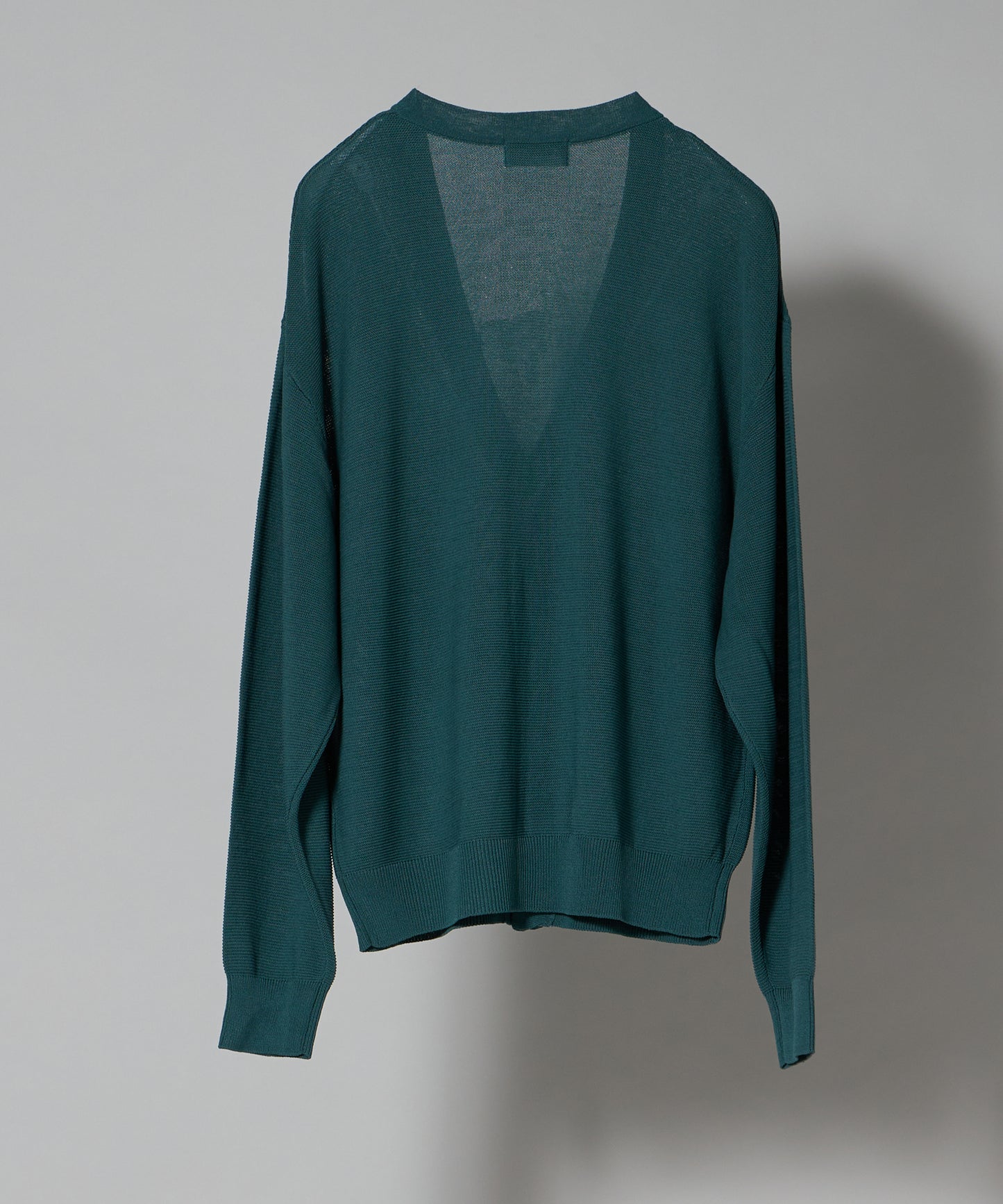 【FFEIN(フェイン)】1PT EMB SUMMER KNIT CARDIGAN / ワンポイント 刺繍 パール編み サマーニットカーディガン グリーン
