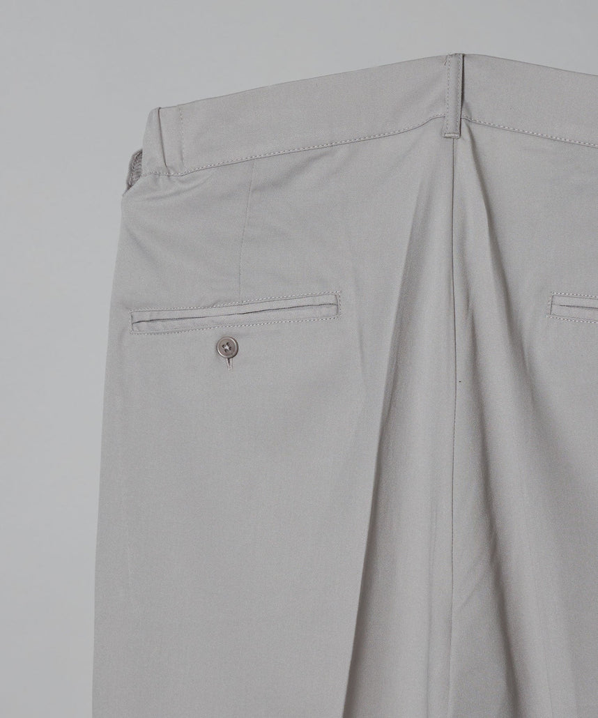 TR SIDE GATHER ANKLE PANTS / TR サイドギャザー アンクルスラックス ライトグレー