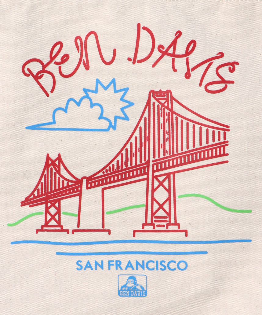 【BEN DAVIS(ベンデイビス)】BRIDGE PRINT TOTE BAG / ブリッジプリント トートバッグ 【再入荷】