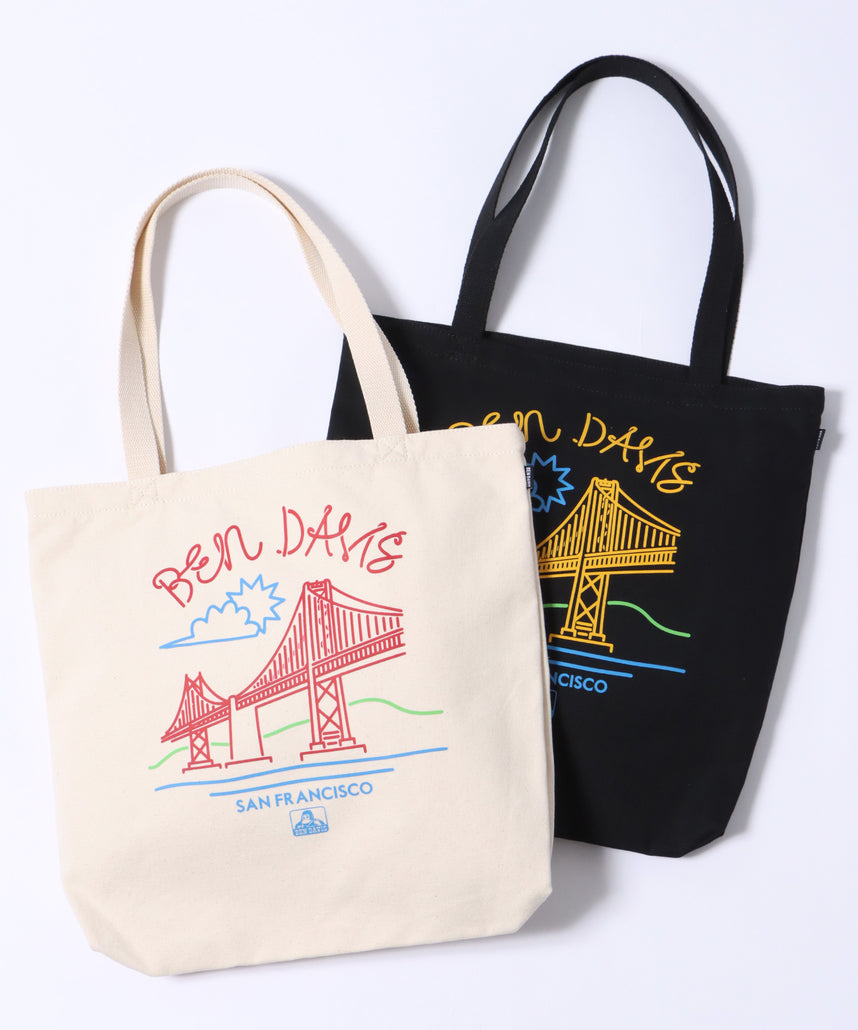 【BEN DAVIS(ベンデイビス)】BRIDGE PRINT TOTE BAG / ブリッジプリント トートバッグ 【再入荷】