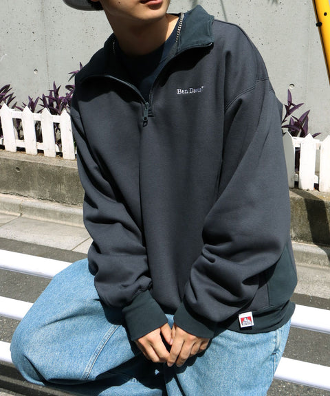 BEN DAVIS(ベン デイビス)】BIG HALF ZIP SWEAT / ビッグ ハーフジップ