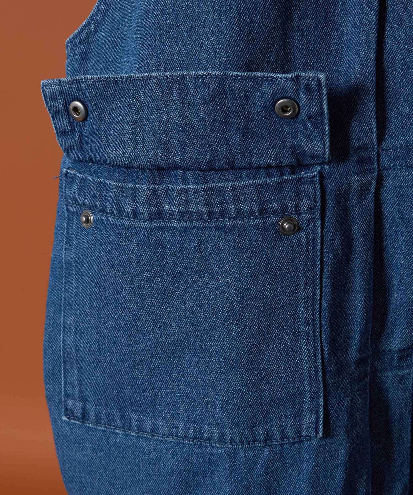 【FFEIN(フェイン)】DENIM VEST / ケミカルウォッシュ オーバーサイズ デニム ベスト ネイビー