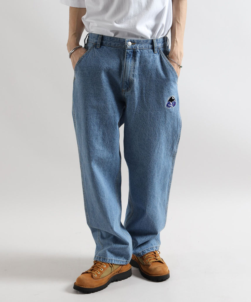 SEQUENZシークエンズ】DICE ＆ ８BALL EMB LOOSE DENIM PANTS / ダイス