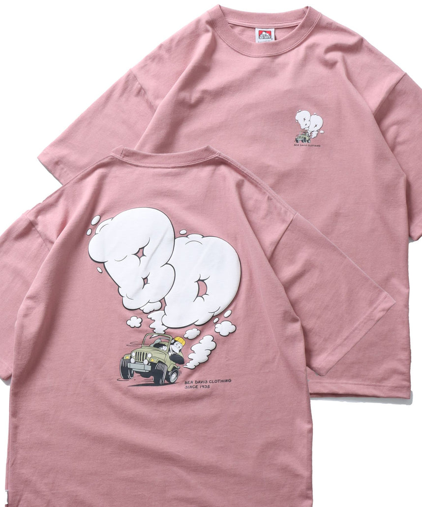 【BEN DAVIS / ベンデイビス】スモーキング ジープ プリント Tシャツ ピンク