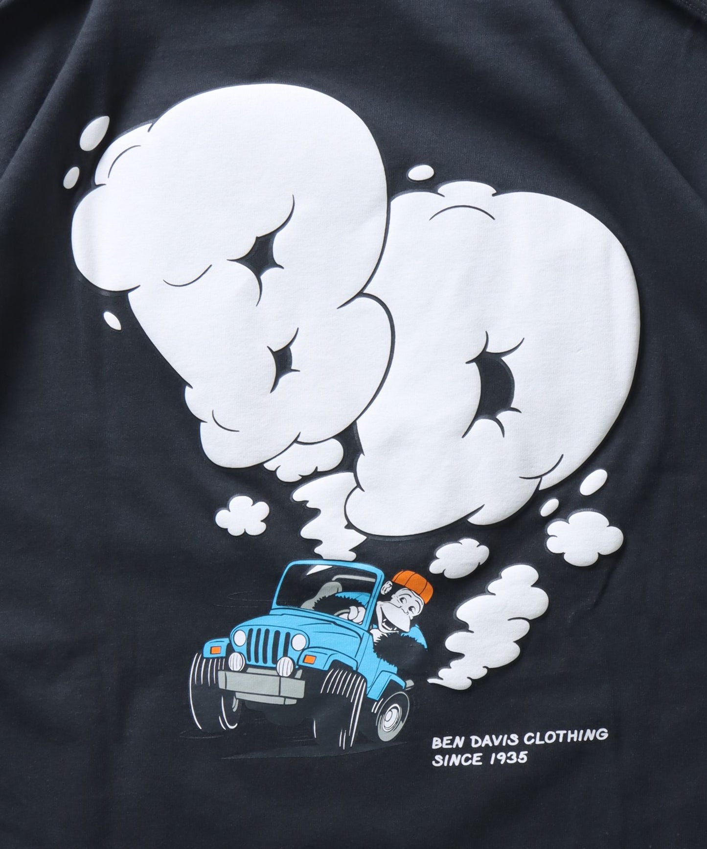 【BEN DAVIS(ベンデイビス)】SMOKING 4WD TEE / スモーキング プリント Tシャツ チャコール