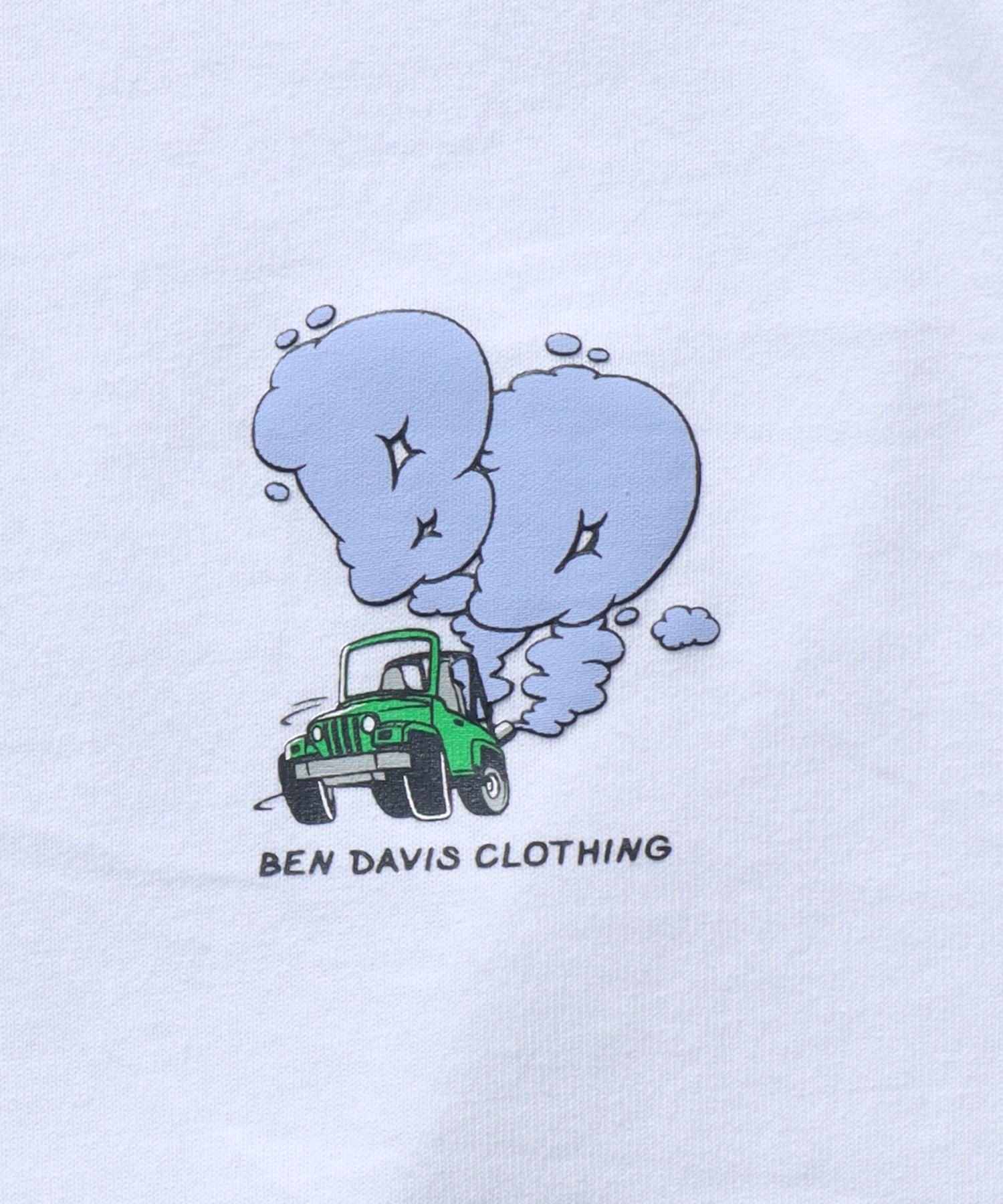 【BEN DAVIS(ベンデイビス)】SMOKING 4WD TEE / スモーキング プリント Tシャツ ホワイト