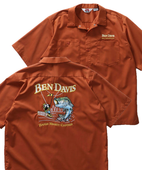 BEN DAVIS(ベン デイビス)】FISSHING EMB S/S WORK SHIRTS